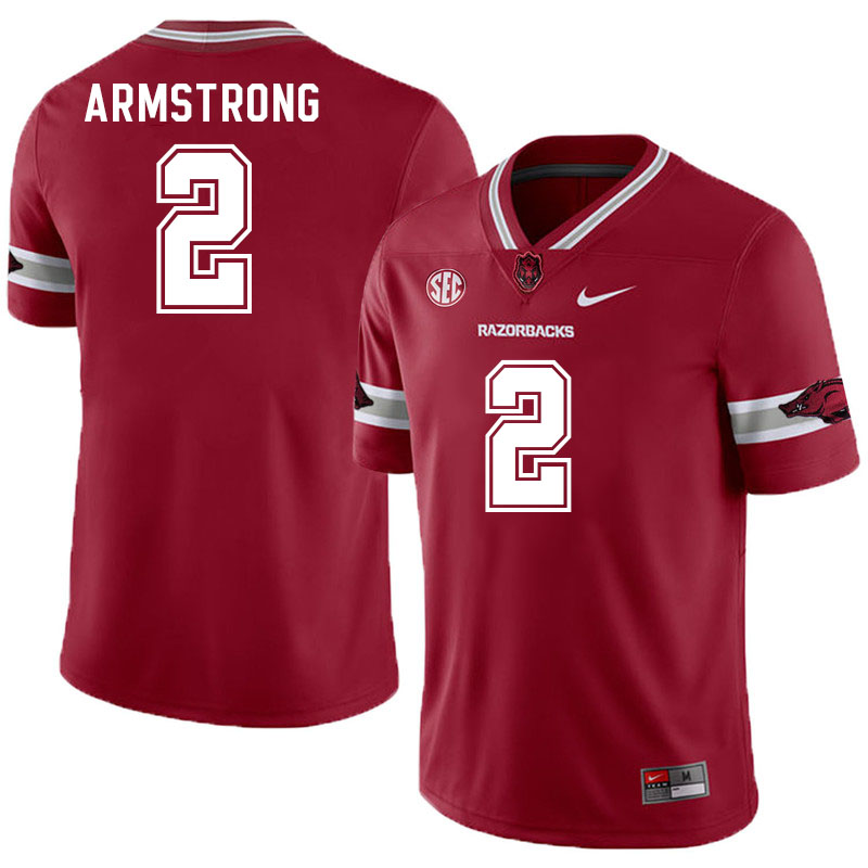 Men #2 Andrew Armstrong Arkansas Razorback College Football Jerseys Stitched Sale-Alternate Cardinal - Click Image to Close